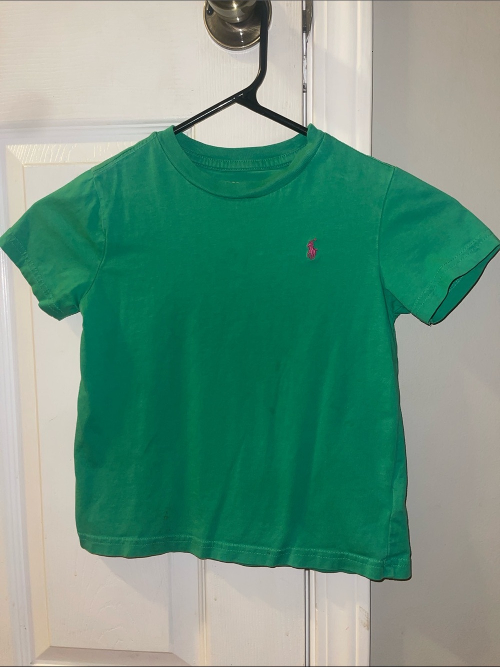 Ralph Lauren Green Short-Sleeve Crewneck Tee with Pink Pony
